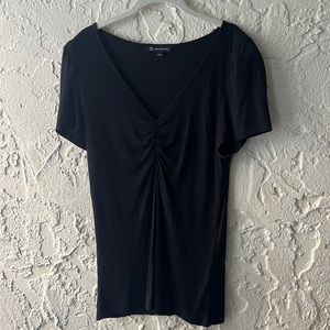 Puffer Sleeve Black Blouse